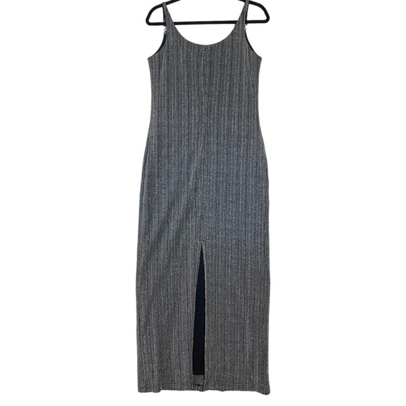 VTG Glam Silver  Metallic Maxi Dress Lined Body-con Formal Tagged SZ 13 Sparkle - Picture 4 of 16